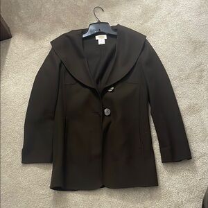 Talbots Brown Blazer Structured Silhouette Professional Style
